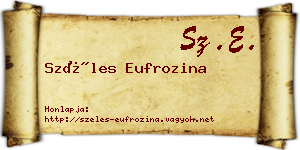 Széles Eufrozina névjegykártya